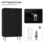 Cassettiera a 5 cassetti con cassetti ampi - Comò moderno in legno per camera da letto, soggiorno, ripostiglio e corridoio