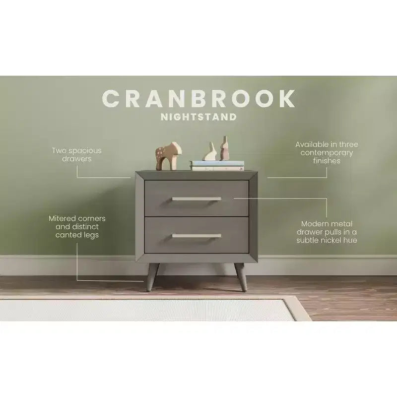 Comodino Child Craft Cranbrook a 2 cassetti per cameretta o stanza da letto, cassetti grandi, realizzato in robusto legno di pino, finitura atossica e sicura per i bambini