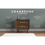Comodino Child Craft Cranbrook a 2 cassetti per cameretta o stanza da letto, cassetti grandi, realizzato in robusto legno di pino, finitura atossica e sicura per i bambini