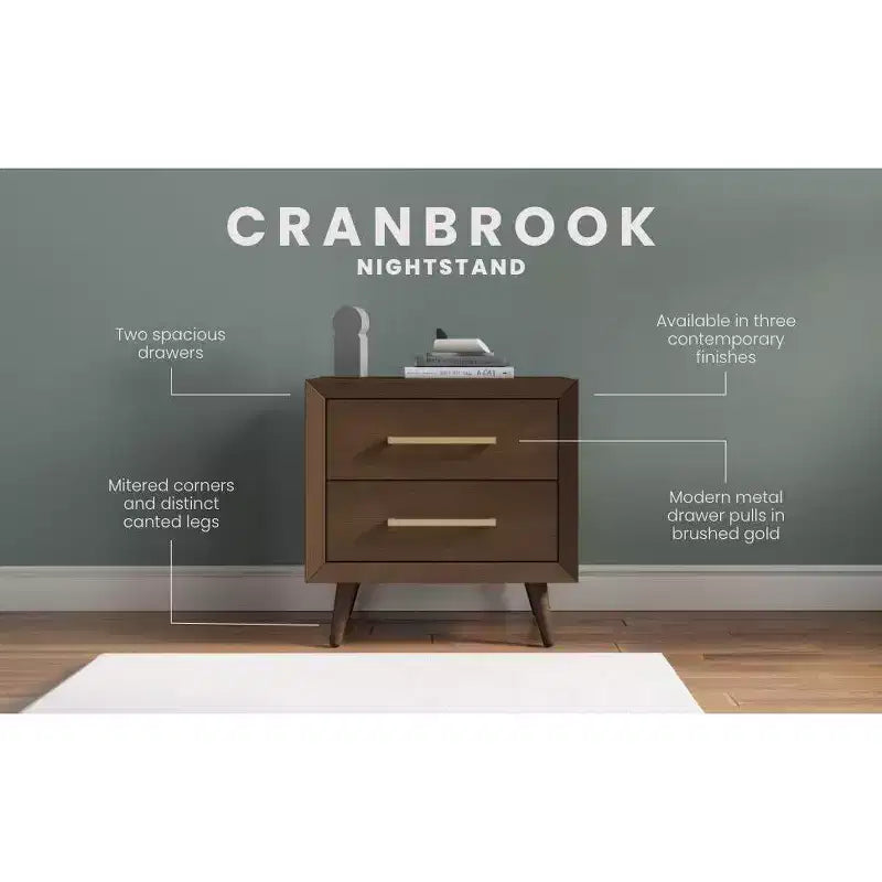 Comodino Child Craft Cranbrook a 2 cassetti per cameretta o stanza da letto, cassetti grandi, realizzato in robusto legno di pino, finitura atossica e sicura per i bambini
