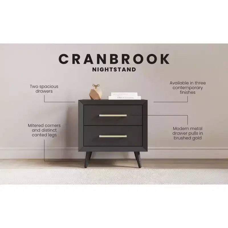 Comodino Child Craft Cranbrook a 2 cassetti per cameretta o stanza da letto, cassetti grandi, realizzato in robusto legno di pino, finitura atossica e sicura per i bambini
