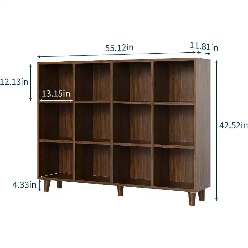Libreria Organizer a Cubi Autoportante, Scaffale Aperto con Base a Gambe, Scaffale Moderno per Ufficio, Soggiorno e Camera da Letto