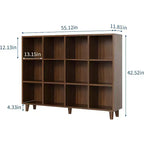 Libreria Organizer a Cubi Autoportante, Scaffale Aperto con Base a Gambe, Scaffale Moderno per Ufficio, Soggiorno e Camera da Letto