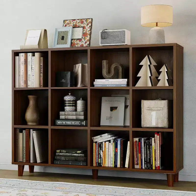 Libreria Organizer a Cubi Autoportante, Scaffale Aperto con Base a Gambe, Scaffale Moderno per Ufficio, Soggiorno e Camera da Letto