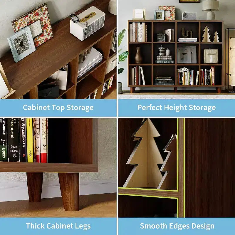 Libreria Organizer a Cubi Autoportante, Scaffale Aperto con Base a Gambe, Scaffale Moderno per Ufficio, Soggiorno e Camera da Letto