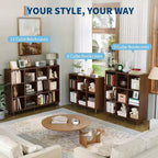 Libreria Organizer a Cubi Autoportante, Scaffale Aperto con Base a Gambe, Scaffale Moderno per Ufficio, Soggiorno e Camera da Letto