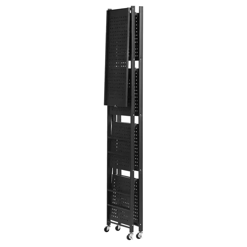 Scaffale portaoggetti pieghevole a 5 ripiani VIYET con ruote, 71 x 33 x 168 cm, in metallo