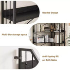 Scaffale angolare a 5 ripiani, libreria alta a L da 183 cm, organizer e contenitore, libreria moderna per camera da letto, soggiorno e ufficio