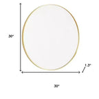 Specchio da bagno HomeRoots 30 rotondo con cornice in metallo dorato
