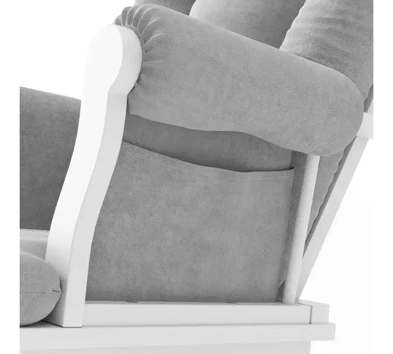 Child Craft Set Poltrona a Dondolo e Ottomana Cozy Glider, Cuscino Imbottito con Comode Tasche Portaoggetti, Base e Struttura in Legno Massello