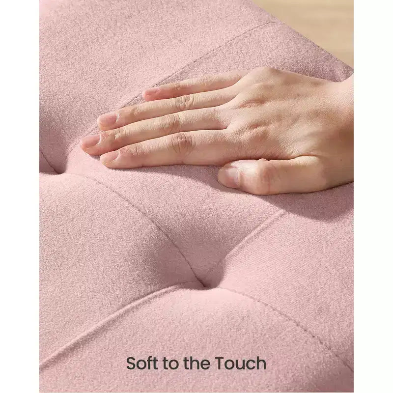 SONGMICS Ottomano Contenitore Piccolo, Sgabello Poggiapiedi Pieghevole, 38 x 38 x 40 cm, Poggiapiedi, 37 L, Superficie in Velluto