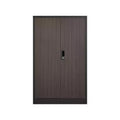 VIYET 27.5Metal Folding Storage Cabinet, Filing Cabinet w/ Locking Doors & Adjustable Shelf, Black