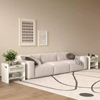 Acekool Comodino in Rattan con Porta Type C, Tavolino da Notte con Cassetto e Ripiano Aperto, Set di 2 Tavolini Laterali Boho