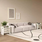 Acekool Comodino in Rattan con Stazione di Ricarica, Comodino Bohemien con 2 Cassetti, Porta Tipo C e USB