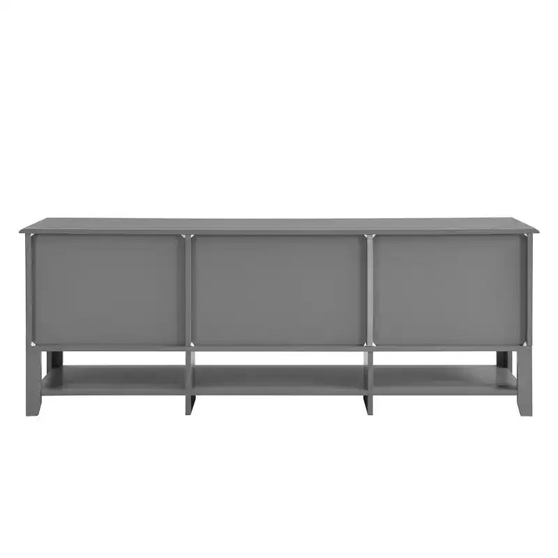 VIYET 59Mobile TV moderno per TV da 60", consolle multimediale in MDF grigio con contenitori multifunzionali e ante magnetiche silenziose