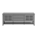 VIYET 59Mobile TV moderno per TV da 60", consolle multimediale in MDF grigio con contenitori multifunzionali e ante magnetiche silenziose