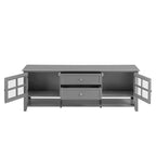 VIYET 59Mobile TV moderno per TV da 60", consolle multimediale in MDF grigio con contenitori multifunzionali e ante magnetiche silenziose