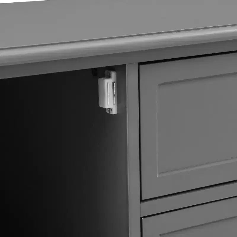 VIYET 59Mobile TV moderno per TV da 60", consolle multimediale in MDF grigio con contenitori multifunzionali e ante magnetiche silenziose