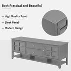 VIYET 59Mobile TV moderno per TV da 60", consolle multimediale in MDF grigio con contenitori multifunzionali e ante magnetiche silenziose