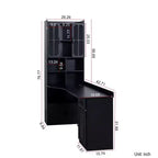 Scrivania angolare a L TUYOHW, Scrivania per computer con libreria e scaffali, Scrivania da studio 2 in 1 con cassetti, armadietti, Scrivania moderna per ufficio, studio