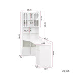 Scrivania angolare a L TUYOHW, Scrivania per computer con libreria e scaffali, Scrivania da studio 2 in 1 con cassetti, armadietti, Scrivania moderna per ufficio, studio