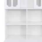 Scrivania angolare a L TUYOHW, Scrivania per computer con libreria e scaffali, Scrivania da studio 2 in 1 con cassetti, armadietti, Scrivania moderna per ufficio, studio