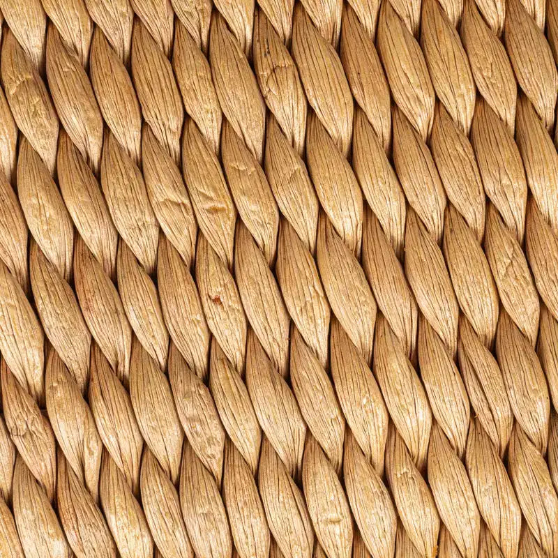 Sgabello Storied in giacinto d'acqua intrecciato, finitura naturale