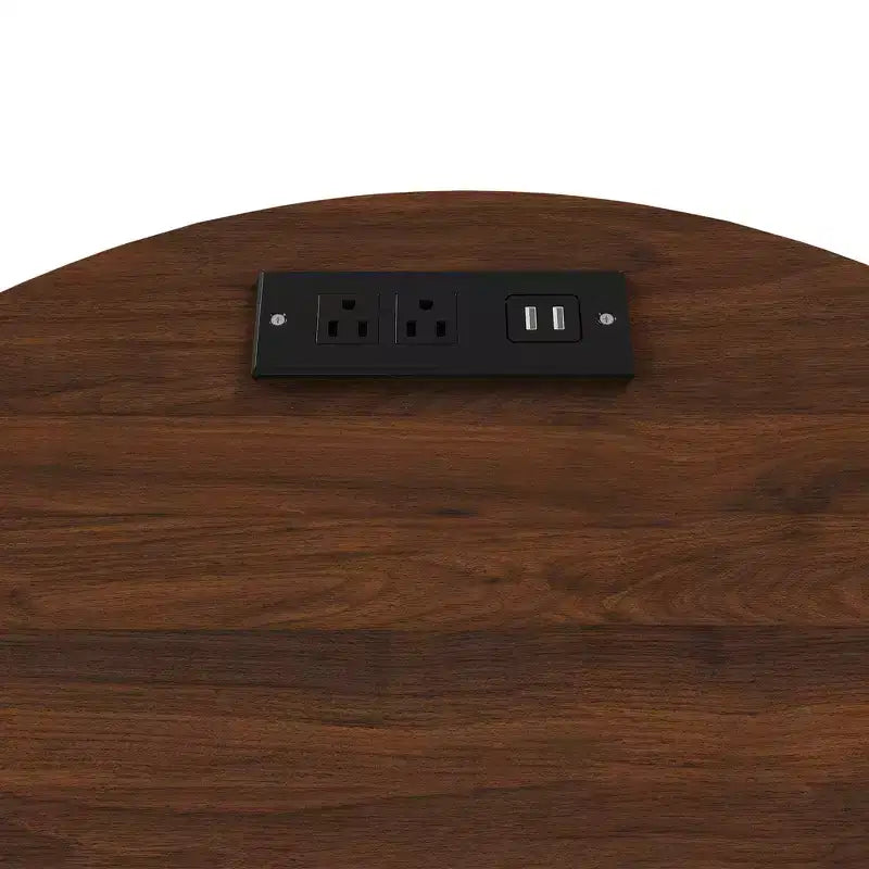JVNOXK Set Due Pezzi: Tavolino Rotondo Medievale Moderno e Comodino Contenitore, Adatto per Salotti, Noce