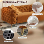 Divano letto matrimoniale moderno convertibile con pouf mobile, divano letto estraibile profondo in velluto per soggiorno o camera degli ospiti - Panipeachy