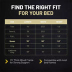 Continental Sleep, Basi per letto a castello in legno massello con superficie Premium da 38 mm, a doghe, per materasso matrimoniale, 4 pezzi, supporto sotto materasso