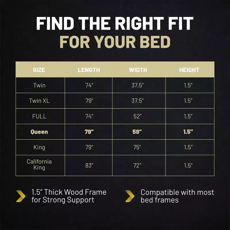 Continental Sleep, Basi per letto a castello in legno massello con superficie Premium da 38 mm, a doghe, per materasso matrimoniale, 4 pezzi, supporto sotto materasso