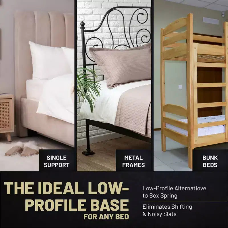 Continental Sleep, Basi per letto a castello in legno massello con superficie Premium da 38 mm, a doghe, per materasso matrimoniale, 4 pezzi, supporto sotto materasso