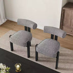 Upholstered Dining Chairs ,Modern Boucle Dining Room Chairs with Ergonomic Curved Back, Comfortable Kitchen Chairs with Rubber Wood Legs