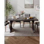 Lantine Tavolo da pranzo moderno per 4-6 persone, tavolo da cucina rettangolare nero da 63 pollici, mobili da cucina e sala da pranzo in legno