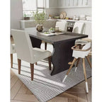 Lantine Tavolo da pranzo moderno per 4-6 persone, tavolo da cucina rettangolare nero da 63 pollici, mobili da cucina e sala da pranzo in legno