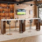 Tavolo da bar per 4-6 persone - Tavolo da pub alto 55, altezza bancone, con piano extra spesso, mobile bar moderno rettangolare per la cucina