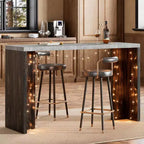 Tavolo da bar per 4-6 persone - Tavolo da pub alto 55, altezza bancone, con piano extra spesso, mobile bar moderno rettangolare per la cucina