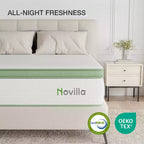Materasso Novilla 12 pollici, a rigidità media, ibrido in memory foam/molle insacchettate, in scatola, con isolamento del movimento