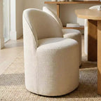 Set da pranzo per 6 persone, tavolo ovale da 79 pollici e sedie a botte senza braccioli in tessuto ciniglia con rotelle, perfette per cucine - Panipeachy