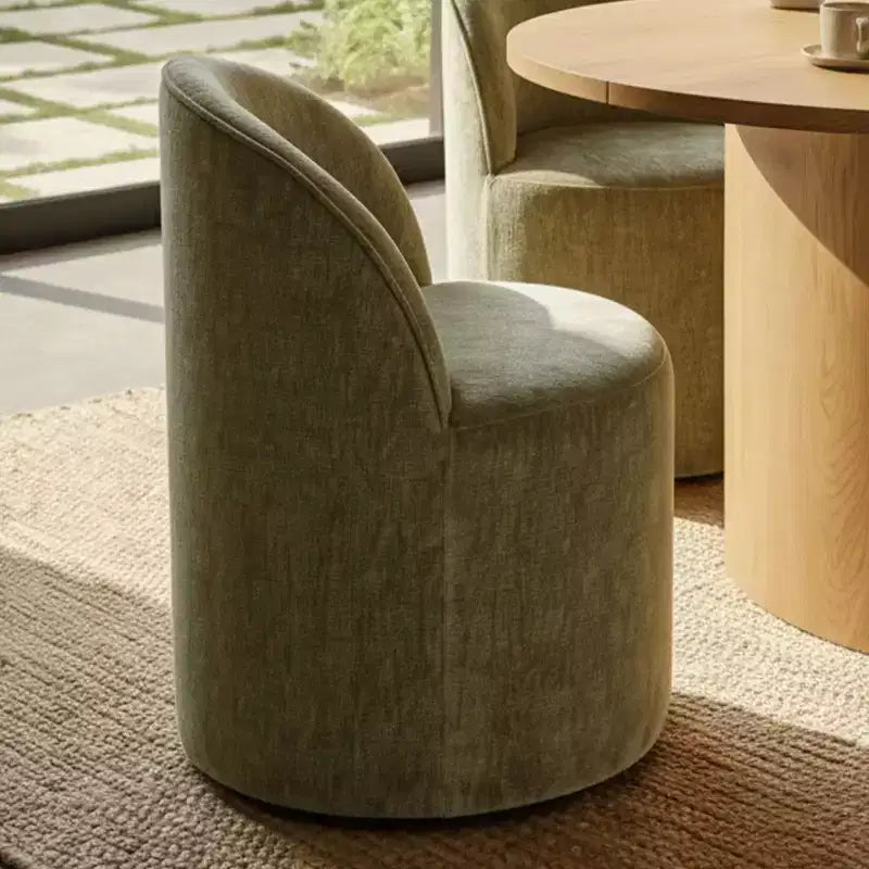 Set da pranzo per 6 persone, tavolo ovale da 79 pollici e sedie a botte senza braccioli in tessuto ciniglia con rotelle, perfette per cucine - Panipeachy