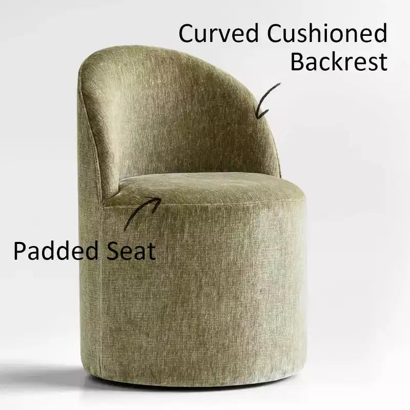 Set da pranzo per 6 persone, tavolo ovale da 79 pollici e sedie a botte senza braccioli in tessuto ciniglia con rotelle, perfette per cucine - Panipeachy