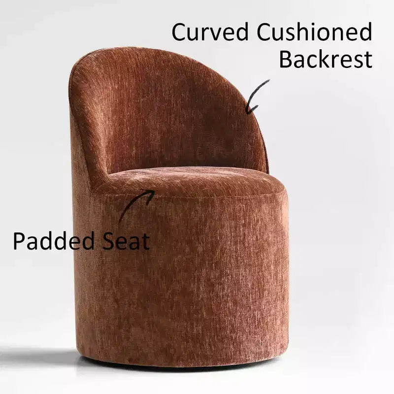 Set da pranzo per 6 persone, tavolo ovale da 79 pollici e sedie a botte senza braccioli in tessuto ciniglia con rotelle, perfette per cucine - Panipeachy