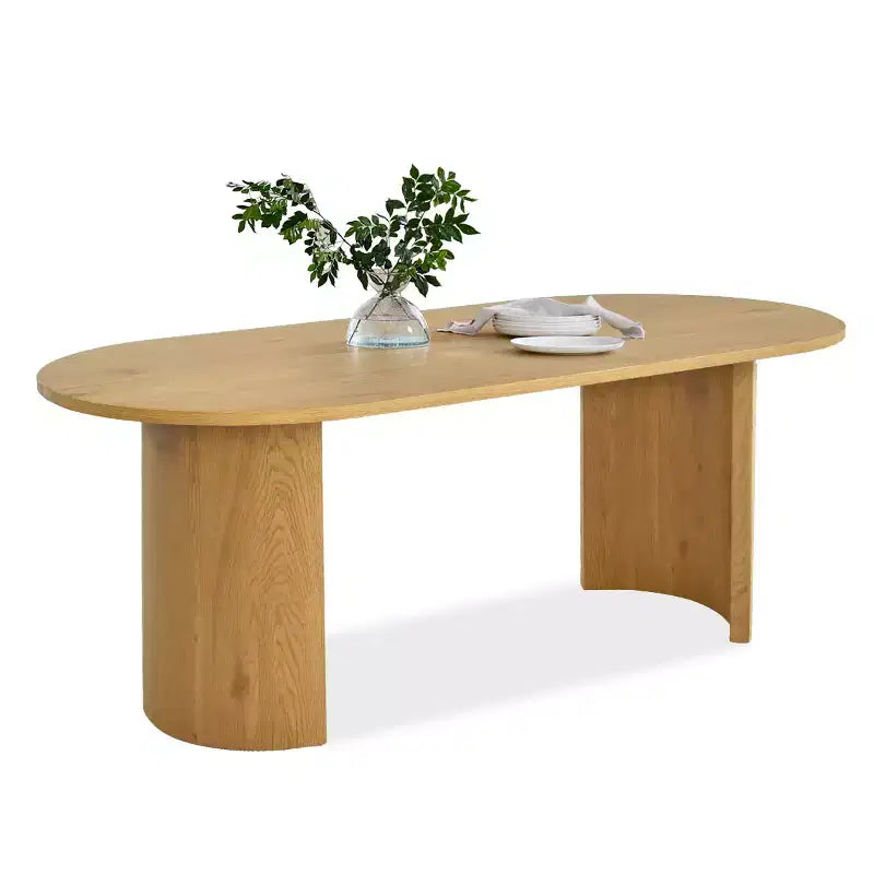 Set da pranzo per 6 persone, tavolo ovale da 79 pollici e sedie a botte senza braccioli in tessuto ciniglia con rotelle, perfette per cucine - Panipeachy