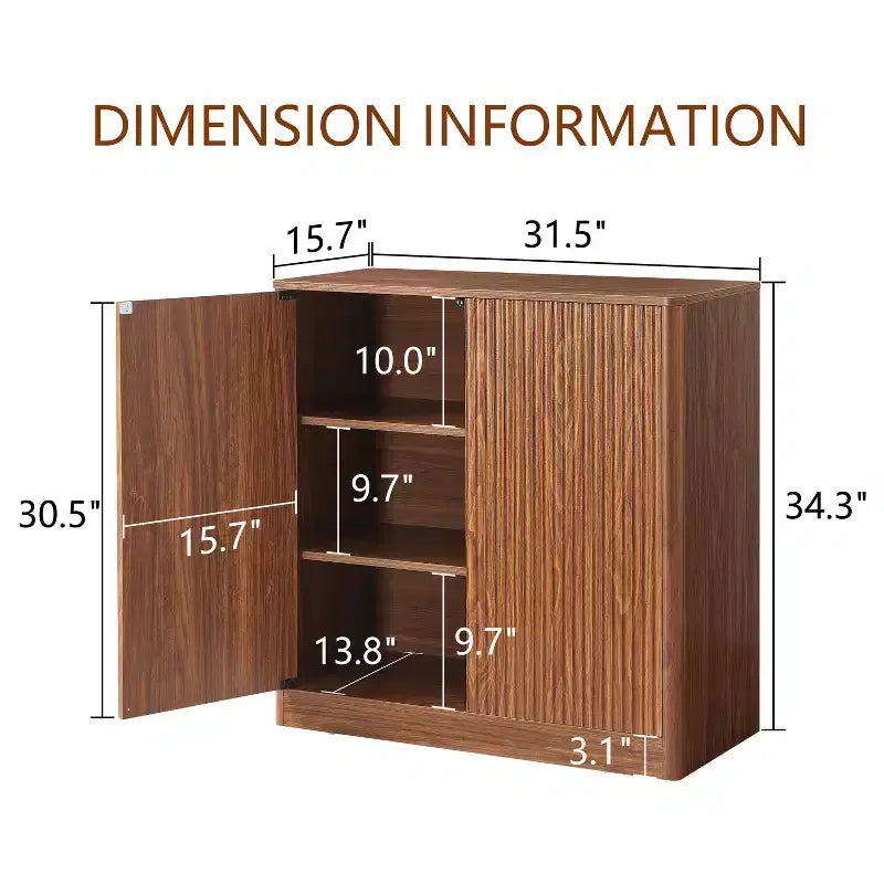 Mobile Credenza Ondulato, Design Curvo Moderno, Mobile Contenitore a Due Ante, per Cucina/Camera da Letto/Soggiorno