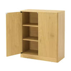 Mobile Credenza Ondulato, Design Curvo Moderno, Mobile Contenitore a Due Ante, per Cucina/Camera da Letto/Soggiorno