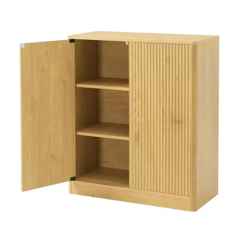 Mobile Credenza Ondulato, Design Curvo Moderno, Mobile Contenitore a Due Ante, per Cucina/Camera da Letto/Soggiorno
