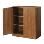 Mobile Credenza Ondulato, Design Curvo Moderno, Mobile Contenitore a Due Ante, per Cucina/Camera da Letto/Soggiorno