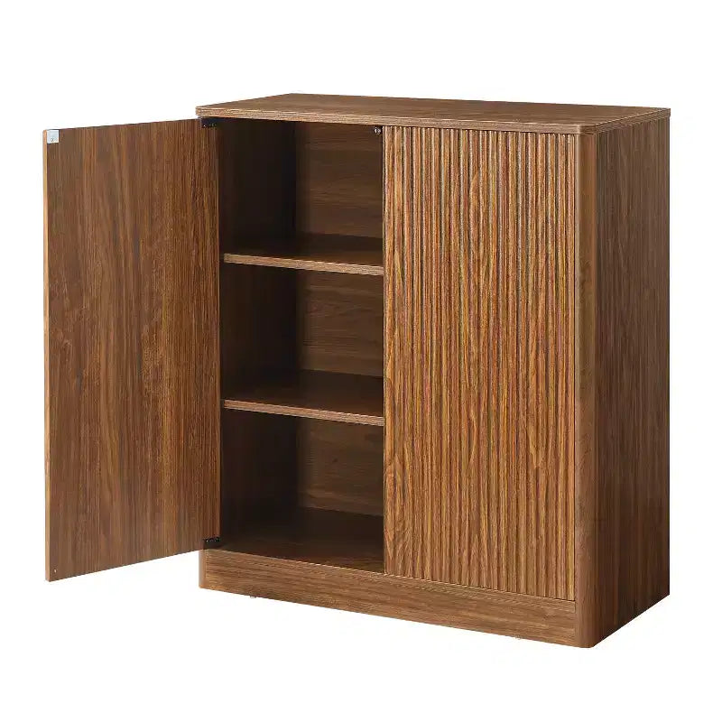 Mobile Credenza Ondulato, Design Curvo Moderno, Mobile Contenitore a Due Ante, per Cucina/Camera da Letto/Soggiorno