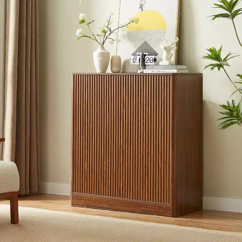 Mobile Credenza Ondulato, Design Curvo Moderno, Mobile Contenitore a Due Ante, per Cucina/Camera da Letto/Soggiorno