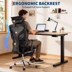 Sedia da Ufficio Ergonomica con Poggiapiedi, Sedia da Scrivania per Computer in Rete con Supporto Lombare, Poggiatesta e Braccioli Regolabili, per Ufficio